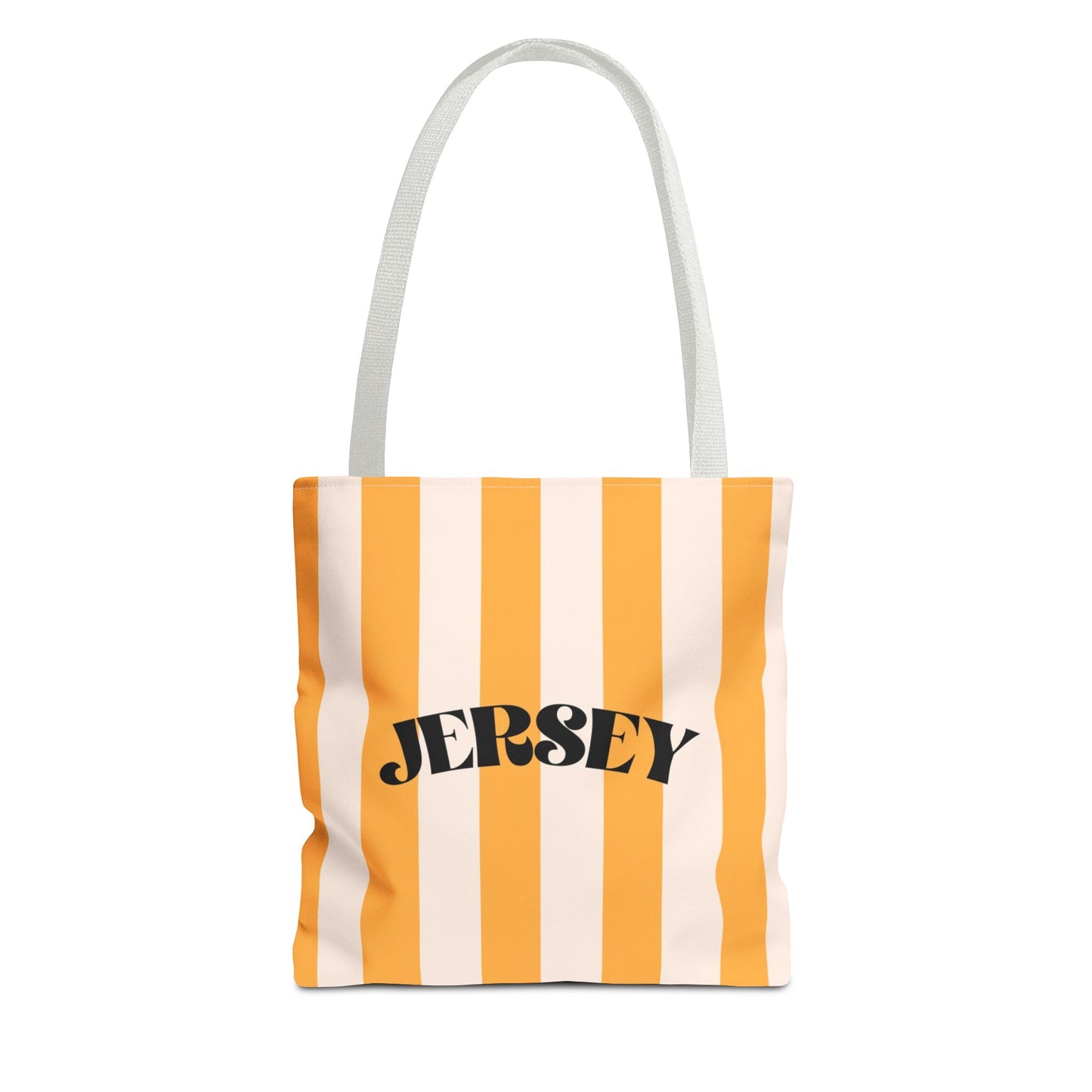 Jersey Shore Striped Beach Tote Bag | Retro Jersey "What Exit?" Canvas Tote