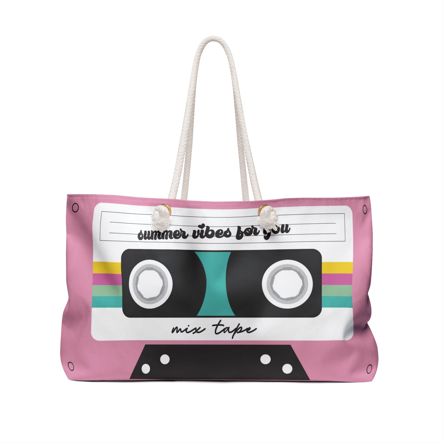 Retro Cassette Mix Tape Weekender Bag - Perfect for Summer Vibes