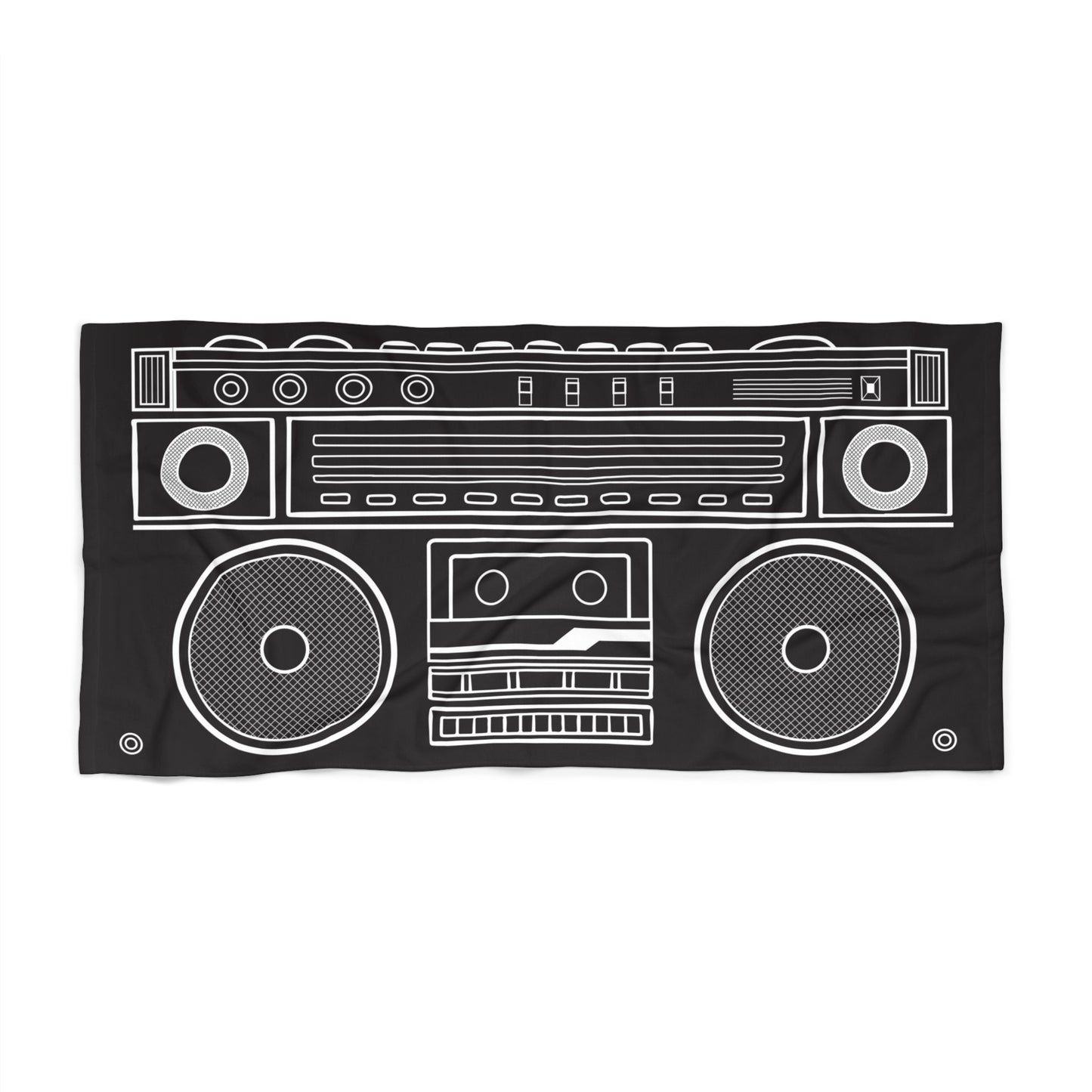Boombox Beach Towel – Retro Music-Inspired Summer Vibes