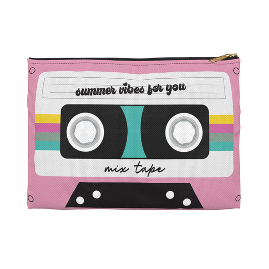 Retro Cassette Tape Accessory Pouch small- Summer Vibes for You