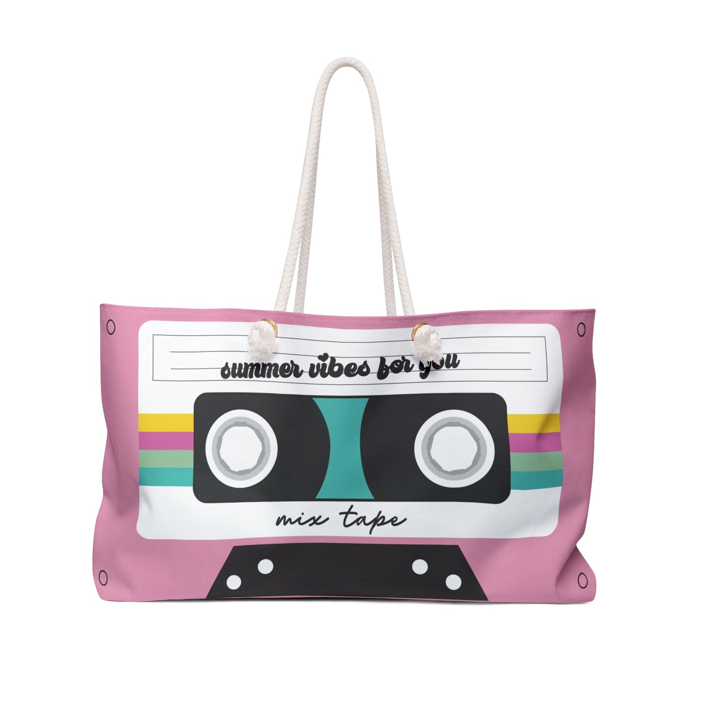 Retro Cassette Mix Tape Weekender Bag - Perfect for Summer Vibes