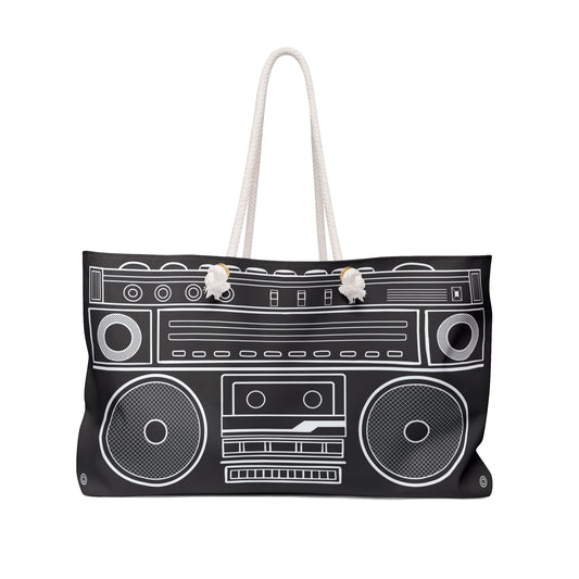 Retro Boombox Weekender Bag - Stylish and Fun Travel Tote for Music Lovers