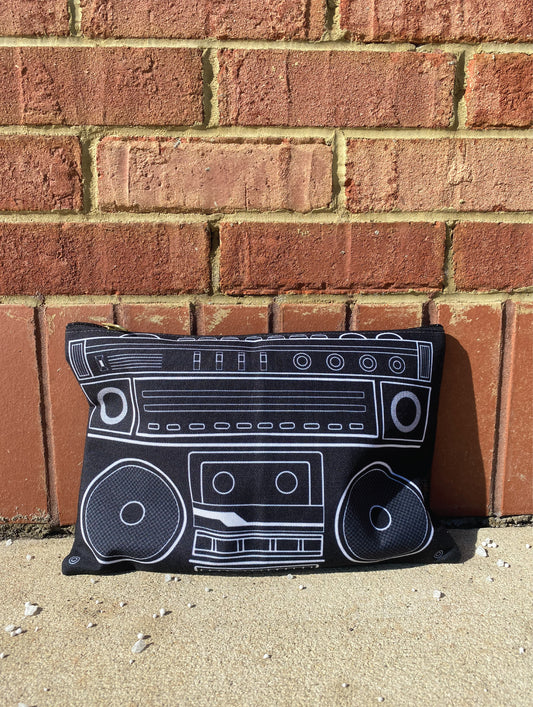 Retro Boom Box Accessory Pouch - Perfect for Music Lovers and Trendsetters