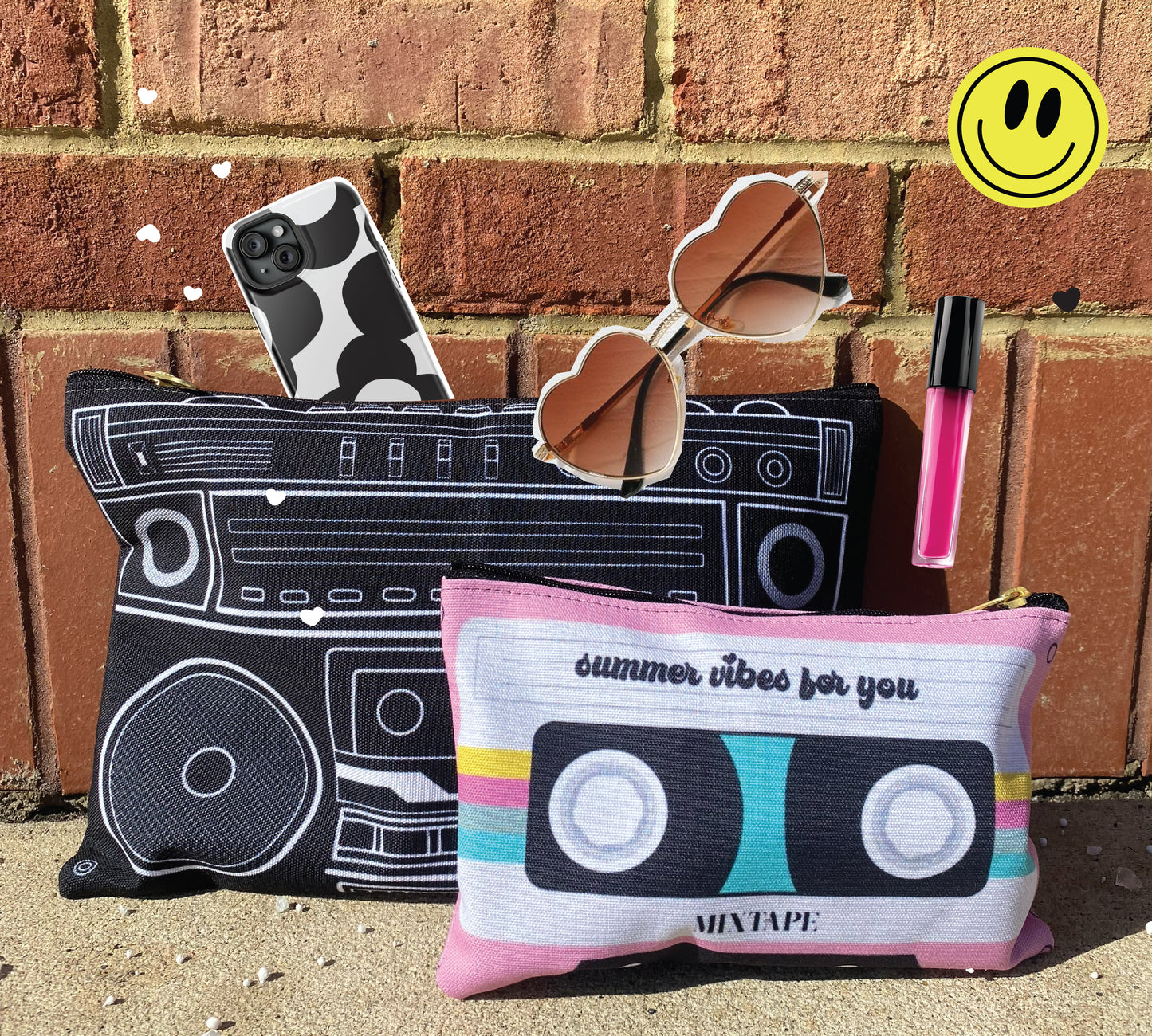 Retro Tape Accessory Pouch Large- Summer Vibes for You