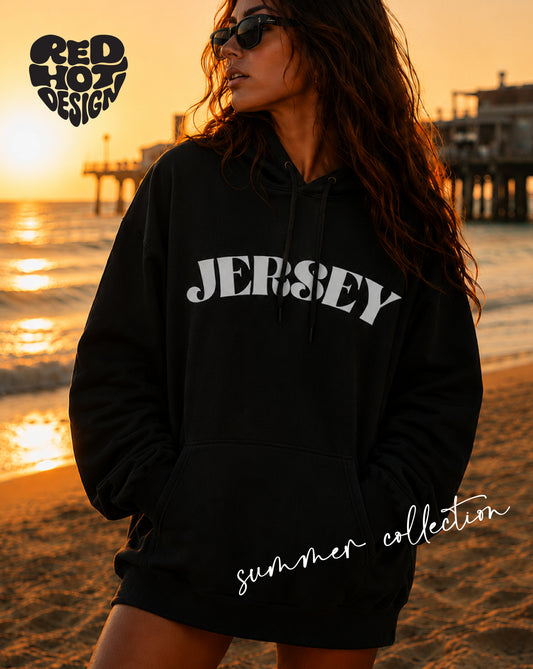 Jersey Shore Oversized Hooded Sweatshirt | Coastal Beach Style Fashion for Women